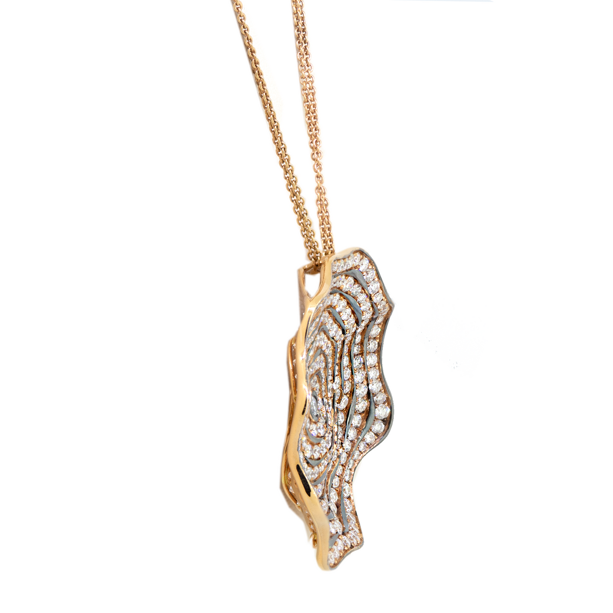 18KR Siera Rose Pendant w Diamond Chain