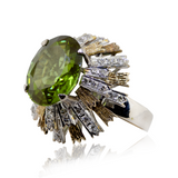 14KYW Peridot & Diamond Ring