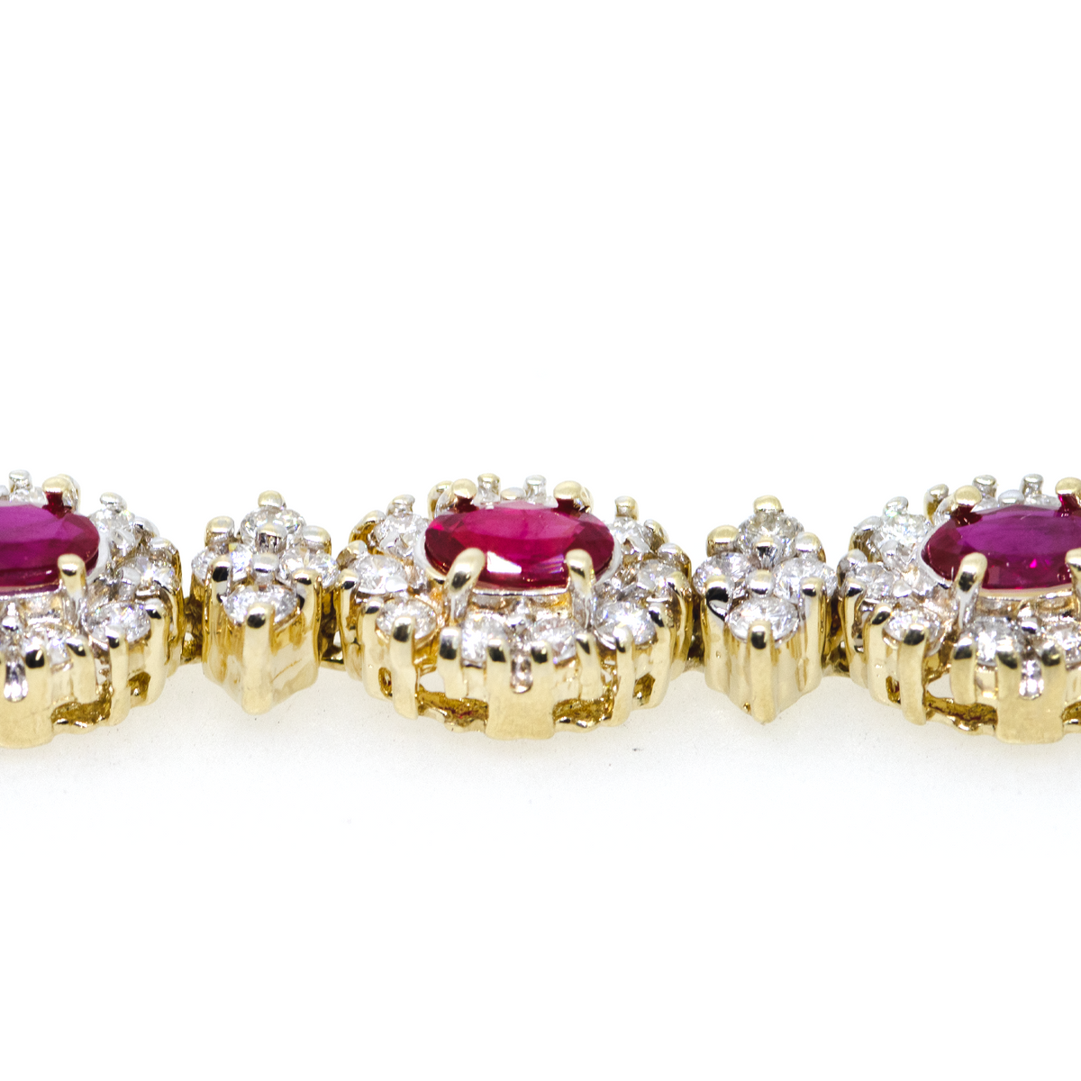 14KY 21.40 gm. Ruby & Diamond Bracelet