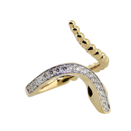 14KY  Bujukan Diamond Open Snake Ring