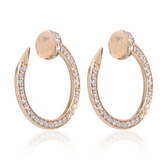 18KR Rose Gold Diamond Nail Earrings