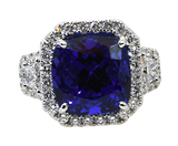 18KW Tanzanite and Diamond Ring