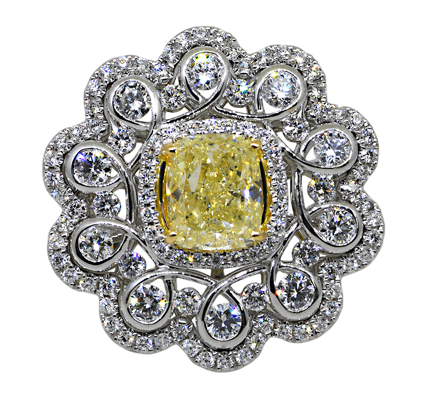 18KWY Fancy Diamond Rings