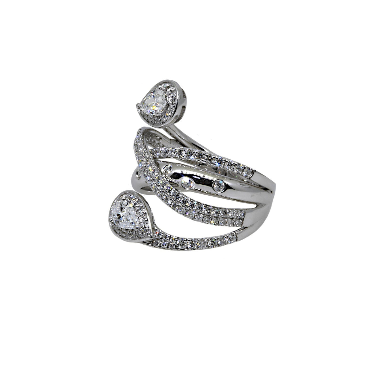 Diamond Crossover Bypass Ring