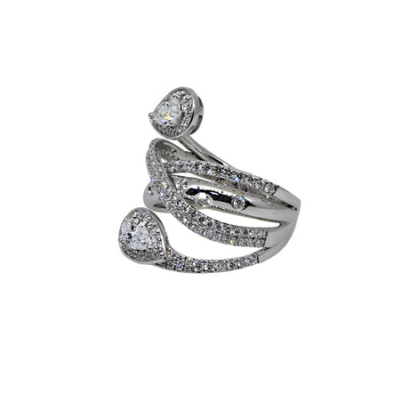 Diamond Crossover Bypass Ring