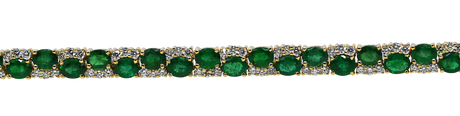 14KY/W Emerald and Diamond Bracelet