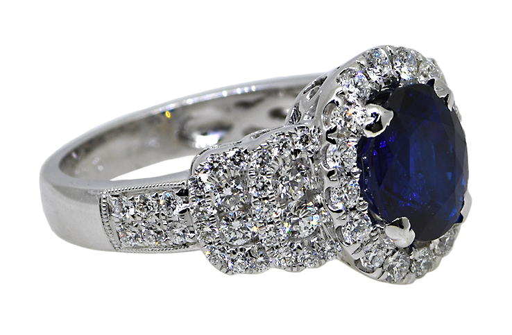18KW Sapphire and Diamond Ring