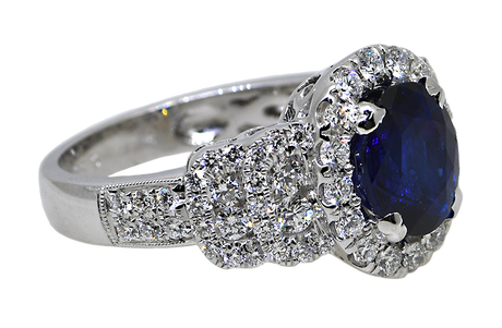 18KW Sapphire and Diamond Ring