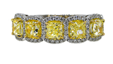 18KWY Fancy Yellow and White Diamond Ring