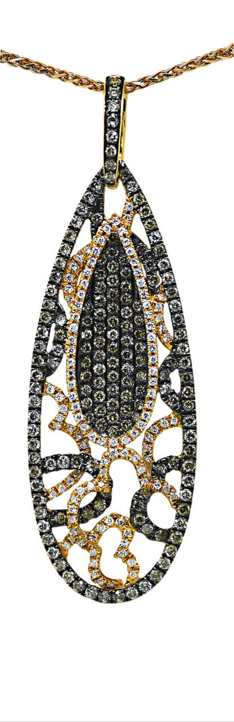Rose Gold Fancy Elongated Diamond Pendant