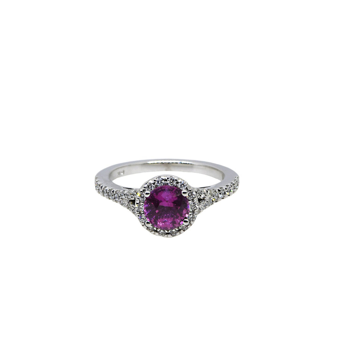 Pink Sapphire & Diamond Ring
