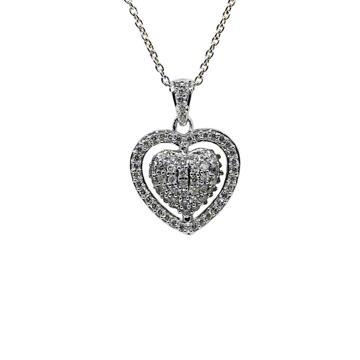 Reversible Diamond Heart Pendant
