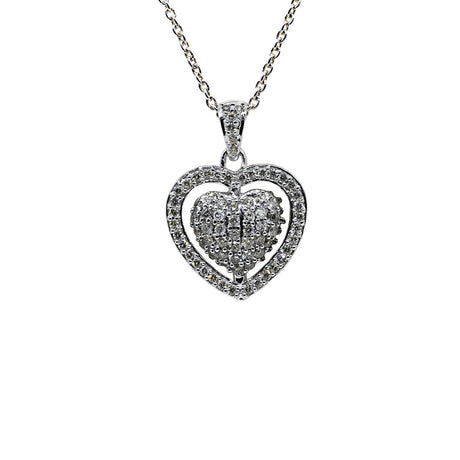 Reversible Diamond Heart Pendant