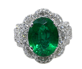 18KW Emerald & Diamond Ring