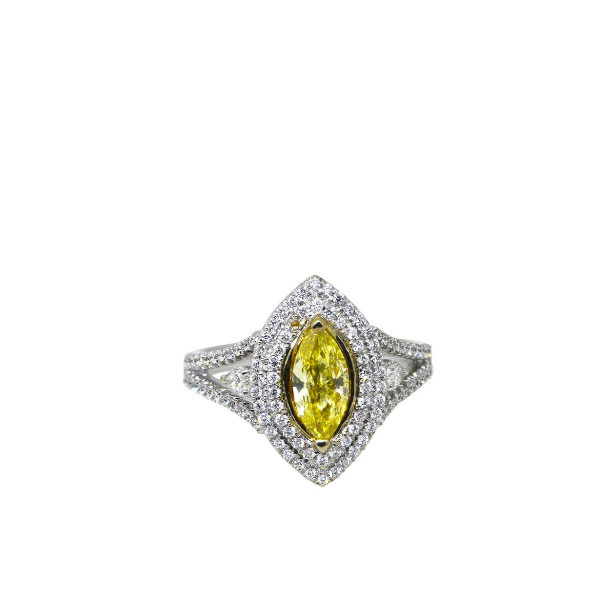 Natural Fancy Intense Yellow Ring