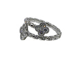 Diamond Clover Bypass Ring