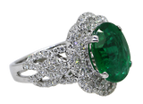 18KW Emerald & Diamond Ring