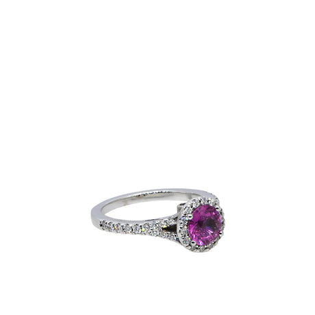 Pink Sapphire & Diamond Ring