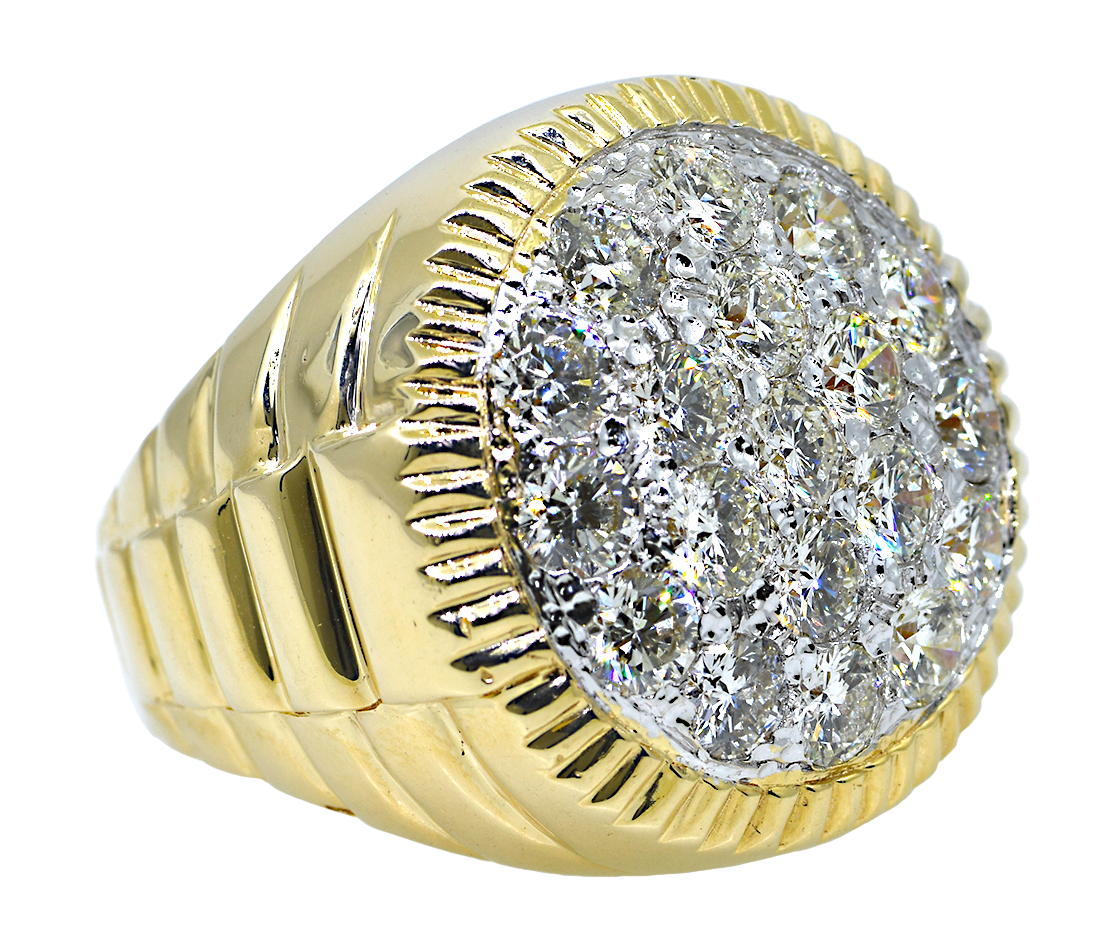 14KY Gents “Rolex” Ring w/ Diamonds