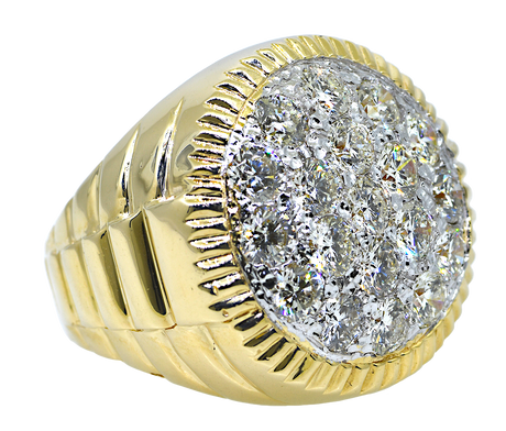 14KY Gents “Rolex” Ring w/ Diamonds