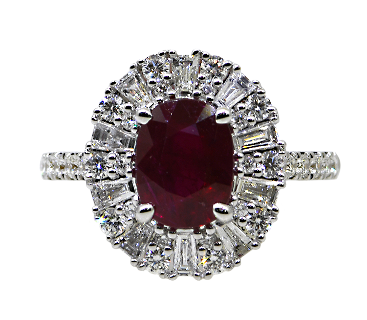 18KW Ruby and Diamond Ring