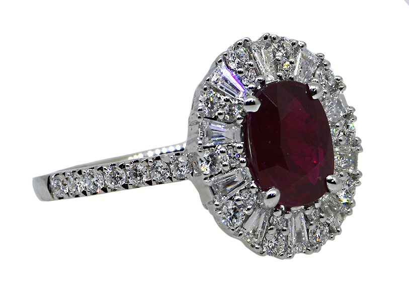 18KW Ruby and Diamond Ring