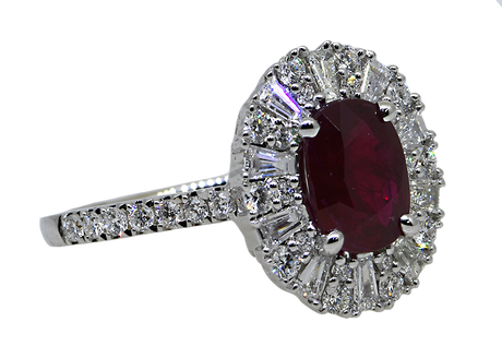 18KW Ruby and Diamond Ring