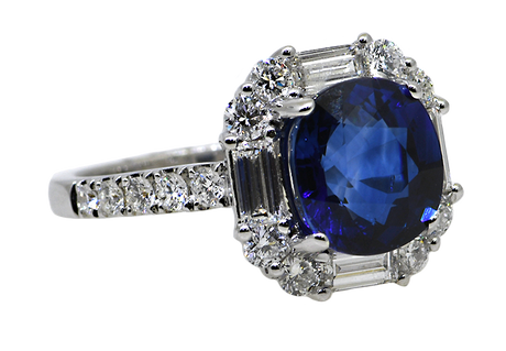 18KW Sapphire and Diamond Ring