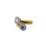Sapphire & Diamond Bypass Ring