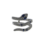 Sapphire and Diamond Snake Ring