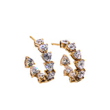Hoop Earrings with Heart Shaped Cubic Zirconia