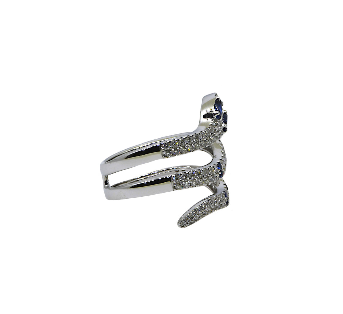 Sapphire and Diamond Snake Ring
