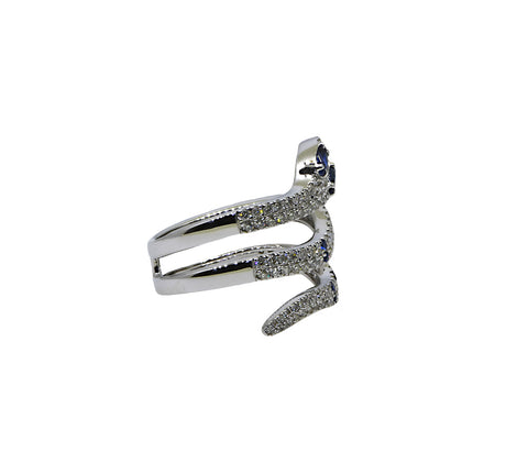 Sapphire and Diamond Snake Ring