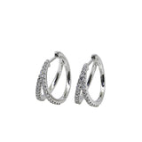 White Gold Diamond Double Hoop Earrings
