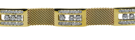 14KY Gents Bracelet with Sliding Diamonds