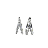 White Gold Diamond Double Hoop Earrings