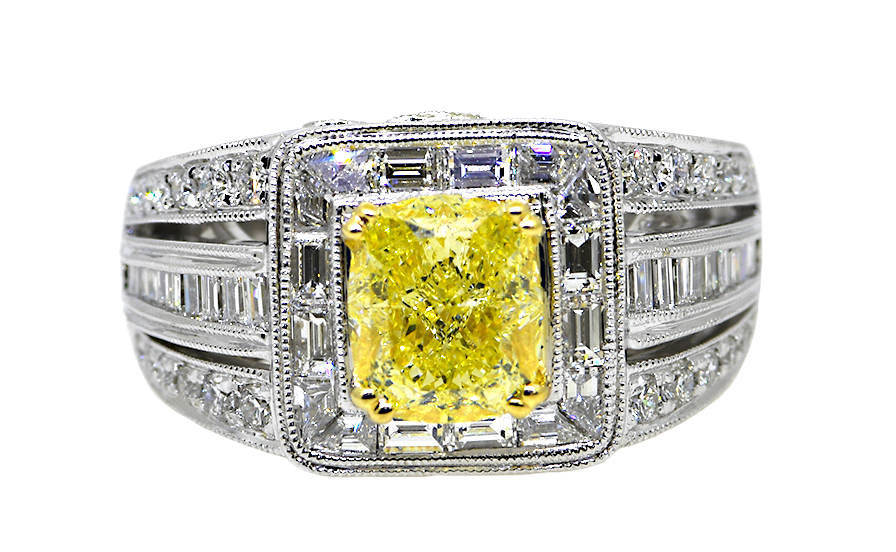 18KWY Fancy Diamond Ring