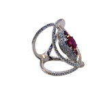 Fancy Ruby and Diamond Ring