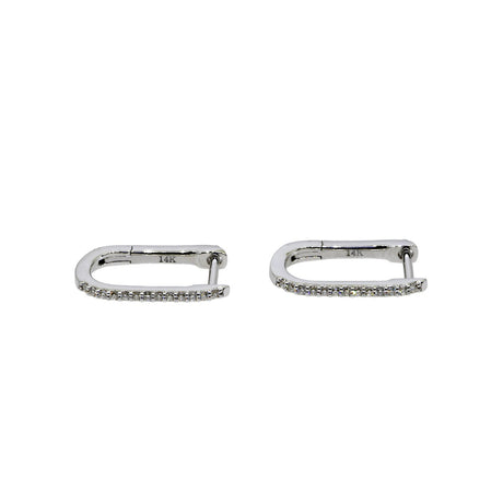 “U” Shaped Diamond Hoop Earrings