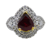 18KW/Y Ruby and Diamond Ring