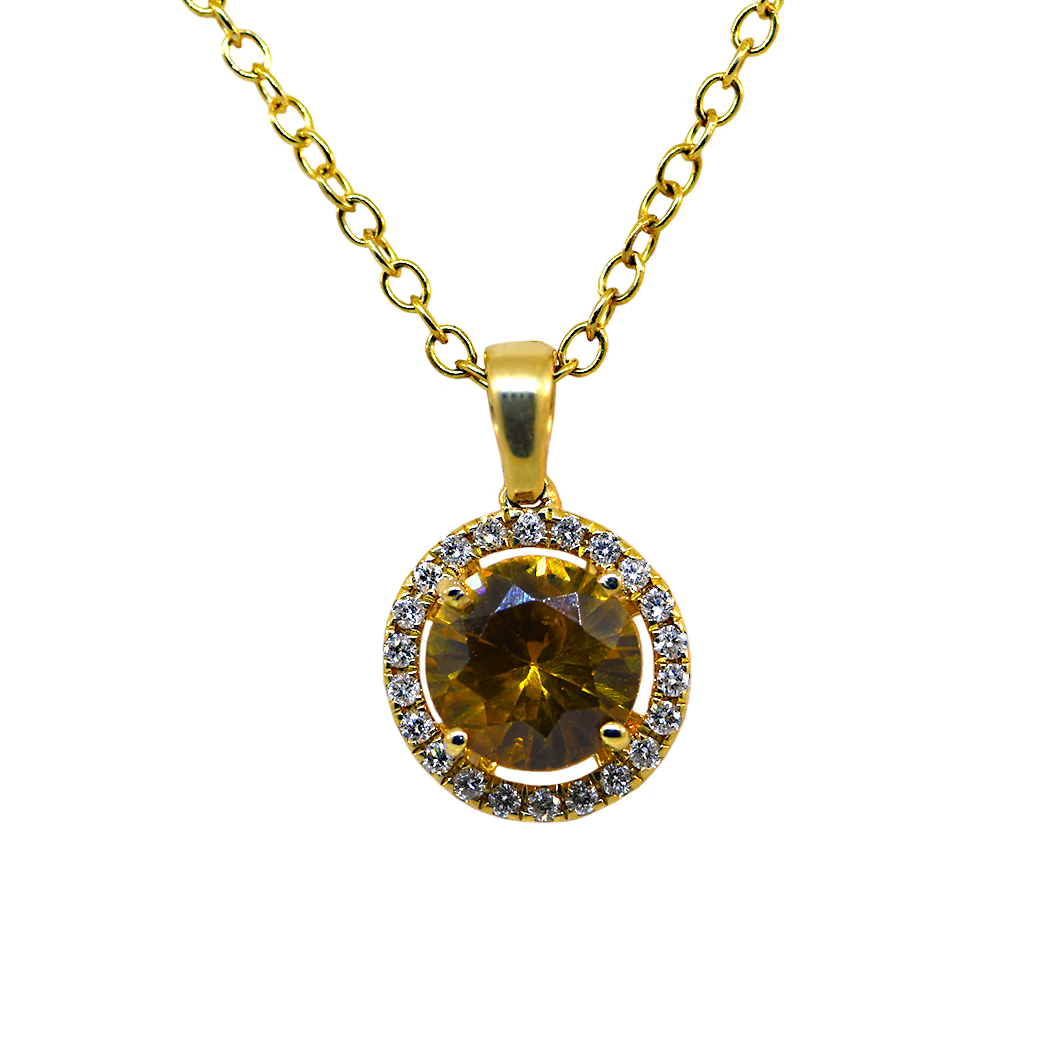 Zircon and Diamond Pendant