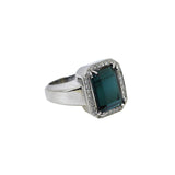 Tourmaline and Diamond White Gold Ring