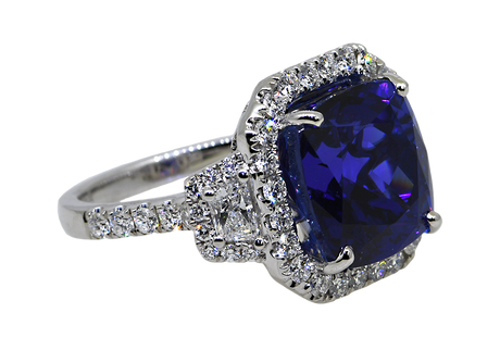 18KW Tanzanite and Diamond Ring