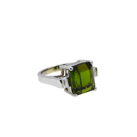 Tourmaline & Diamond White Gold Ring