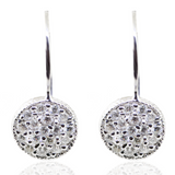 14KW 2.00 gm. Diamond Disk Dangle Earrings