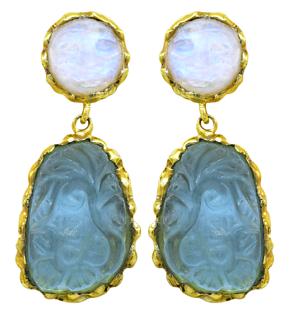Aquamarine and Moonstone Earrings