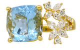 Aquamarine and Diamond Ring