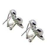 18KW 8.60 gm. Green Tsavorite and Diamond Earring