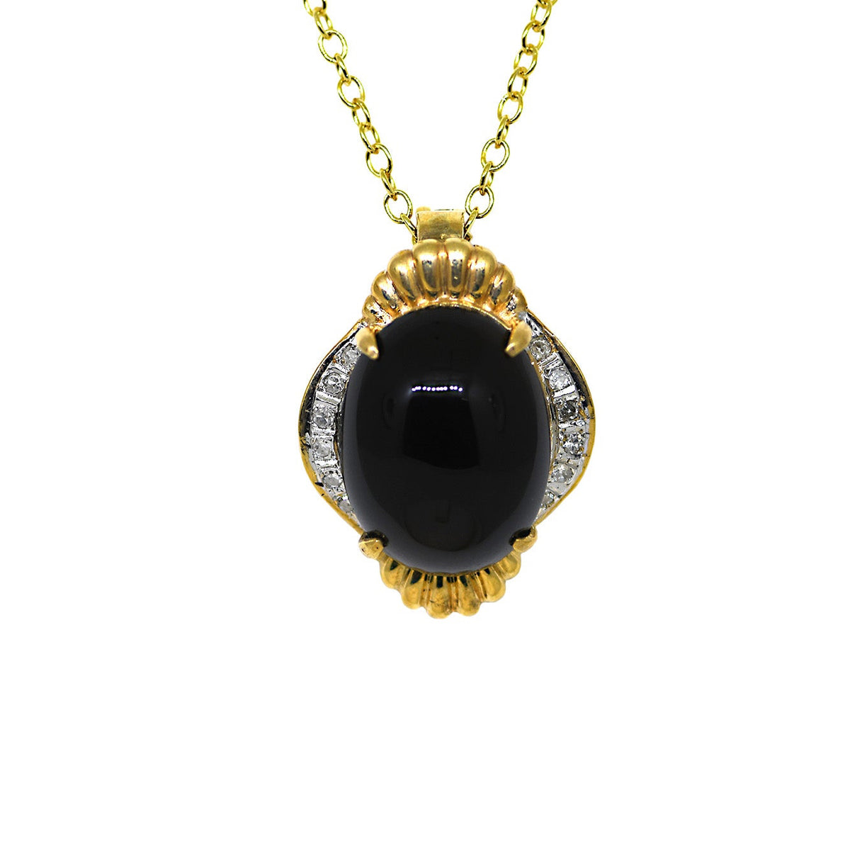 Black Onyx & Diamond Slider Pendant