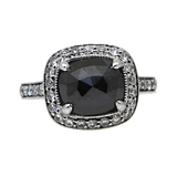 18KW Black and White Diamond Ring